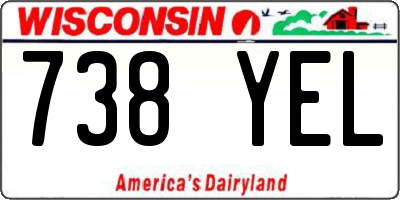 WI license plate 738YEL