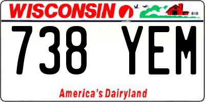 WI license plate 738YEM