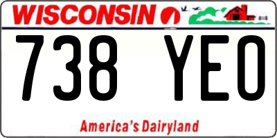 WI license plate 738YEO