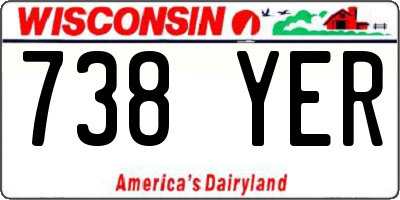 WI license plate 738YER
