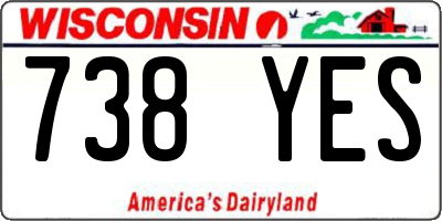 WI license plate 738YES