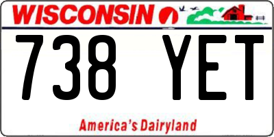 WI license plate 738YET