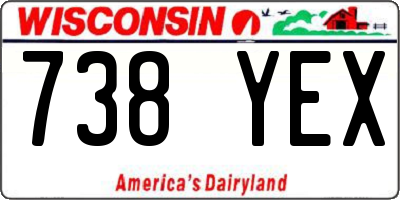 WI license plate 738YEX