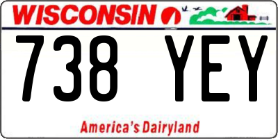 WI license plate 738YEY