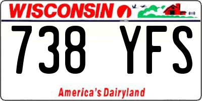 WI license plate 738YFS