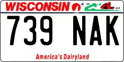 WI license plate 739NAK