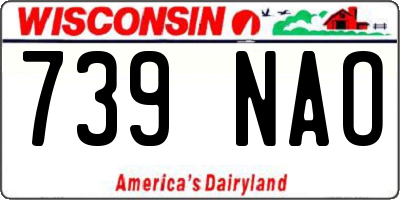 WI license plate 739NAO