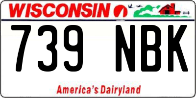 WI license plate 739NBK