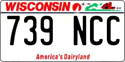 WI license plate 739NCC