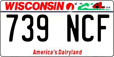 WI license plate 739NCF