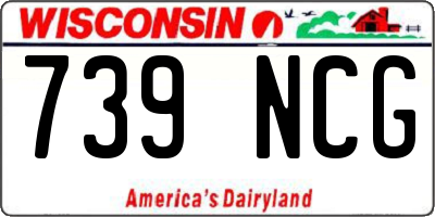 WI license plate 739NCG