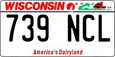 WI license plate 739NCL