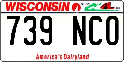 WI license plate 739NCO