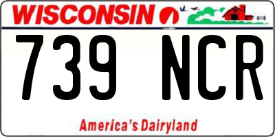 WI license plate 739NCR