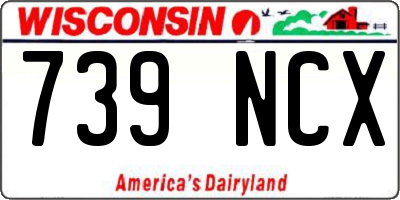 WI license plate 739NCX