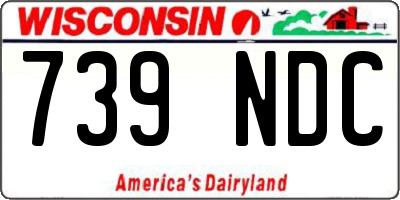 WI license plate 739NDC