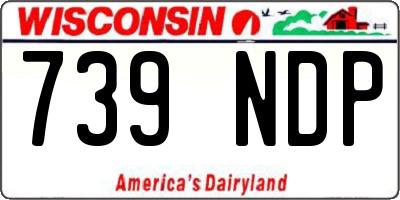 WI license plate 739NDP