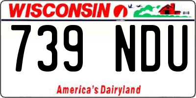 WI license plate 739NDU