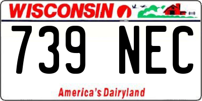 WI license plate 739NEC
