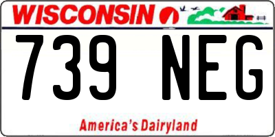 WI license plate 739NEG