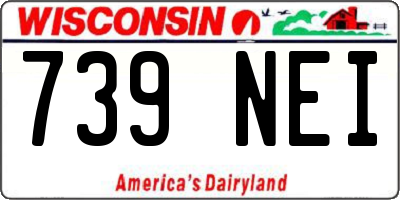 WI license plate 739NEI