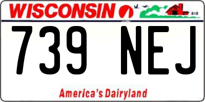 WI license plate 739NEJ