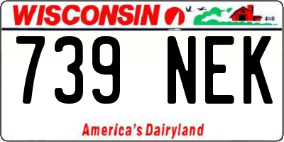 WI license plate 739NEK