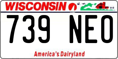 WI license plate 739NEO