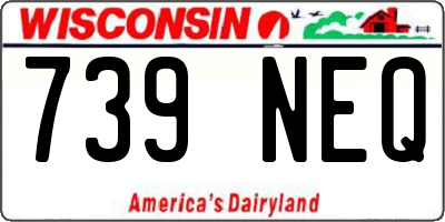 WI license plate 739NEQ