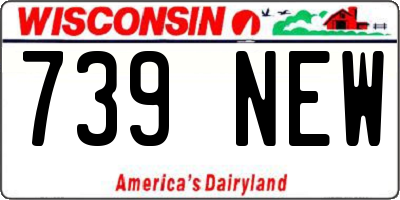 WI license plate 739NEW