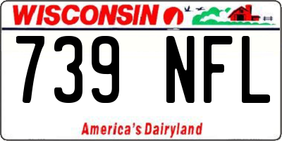 WI license plate 739NFL