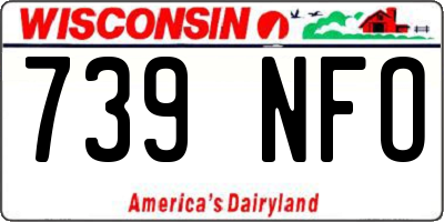 WI license plate 739NFO