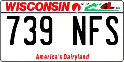 WI license plate 739NFS