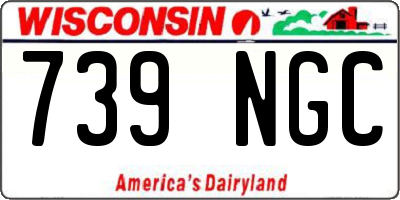 WI license plate 739NGC