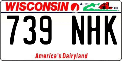 WI license plate 739NHK