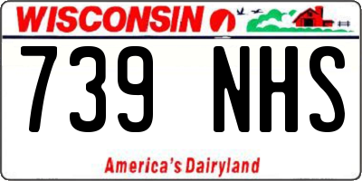 WI license plate 739NHS