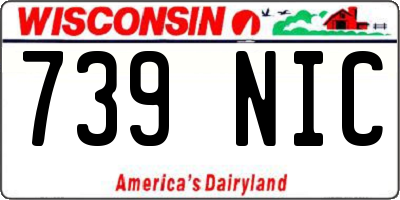 WI license plate 739NIC