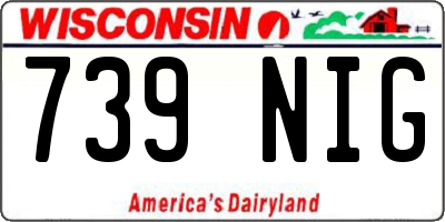 WI license plate 739NIG