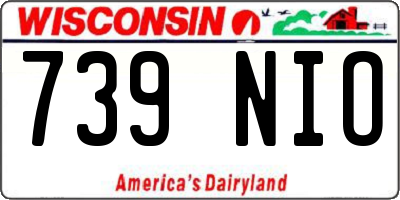 WI license plate 739NIO