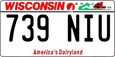 WI license plate 739NIU