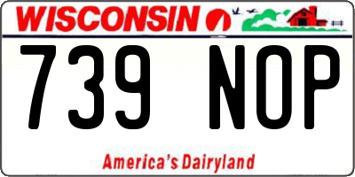 WI license plate 739NOP