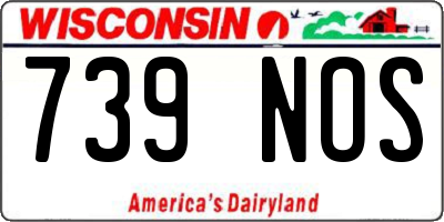 WI license plate 739NOS
