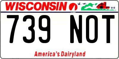 WI license plate 739NOT