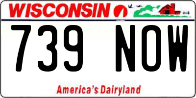 WI license plate 739NOW