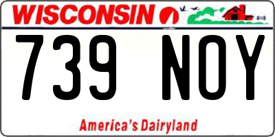 WI license plate 739NOY