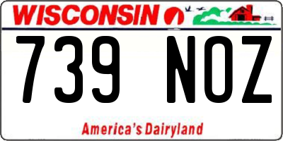 WI license plate 739NOZ