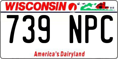 WI license plate 739NPC