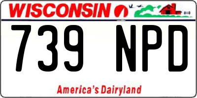 WI license plate 739NPD