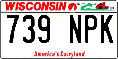 WI license plate 739NPK