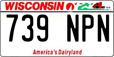 WI license plate 739NPN